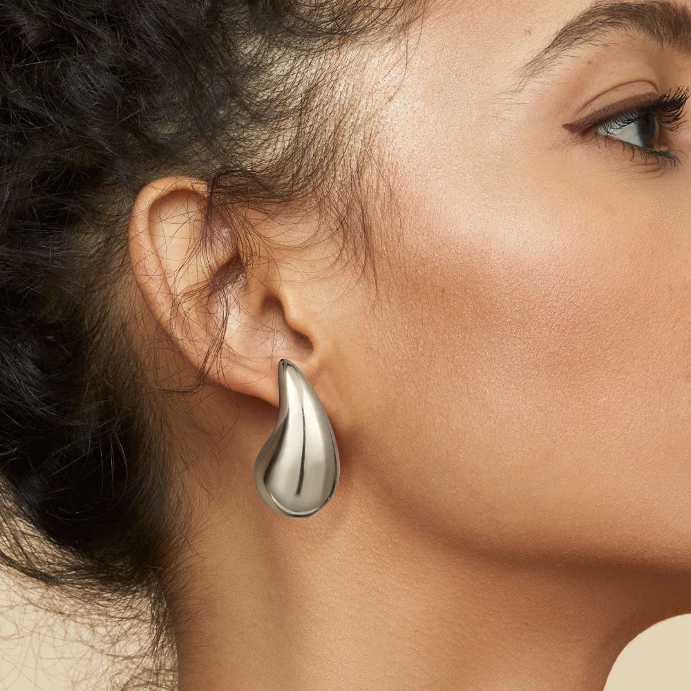 Grace | Sculpted Teardrop Earrings in 18K Gold plated or Silver